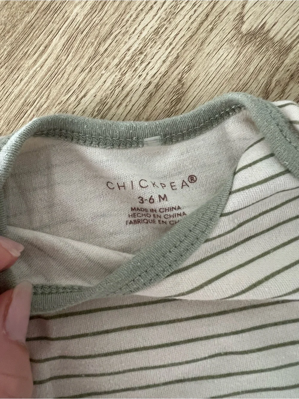 Olive Green Trim Baby One-Piece Onesie